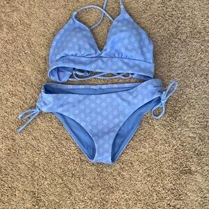 Light blue bikini with flowers